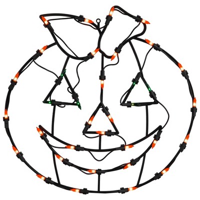 Northlight Lighted Jack-O-Lantern Halloween Window Decoration - 14"