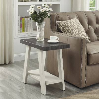 Lyngins Rectangular Side Table with Splayed Legs, Under-Top Storage Shelf, Wood End Table for Living Room, Bedroom Nightstand, Small Side Table