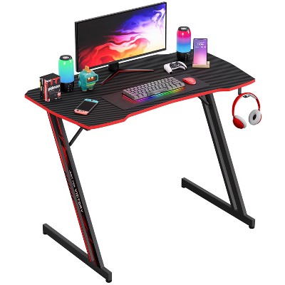 FDW 35/39/47 Inch Modern Z-Shaped Computer Desk for Home Office with Headphone Hook - Sturdy Workstation Table with Spacious Desktop