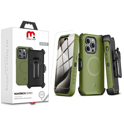 MyBat Pro iPhone 15 Pro Phone Case, Rugged Military-Grade, Shockproof,  With Holster, Kickstand - Maverick Series