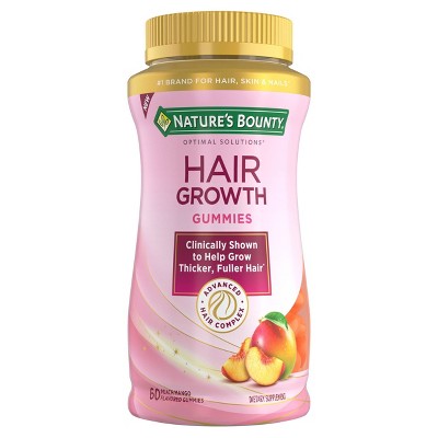 Nature's Bounty Optimal Solutions Hair Growth Gummies - Peach - 60ct