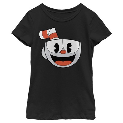 Girl's Cuphead Smile Portrait T-Shirt