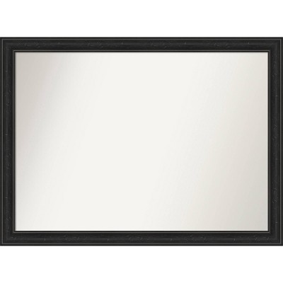 42" x 31" Non-Beveled Shipwreck Black Narrow Bathroom Wall Mirror - Amanti Art: Modern Rectangle, Wall Mount