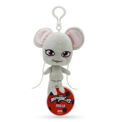 Miraculous Ladybug - Kwami Lifesize 5-inch Plush Clip-on Toy, Super Soft Collectible with Glitter Stitch Eyes and Color Matching Backpack Keychain