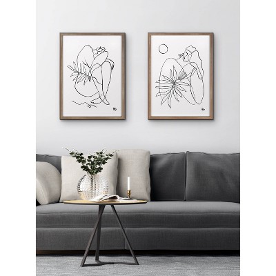 18" x 24" Blake Summer Lines 7 by Maggie Stephenson Framed Printed Glass Gold - Kate & Laurel All Things Decor: Modern Abstract Wall Decor