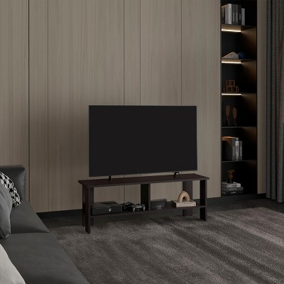 INFURNIC TV Stands and Consoles 47 Inch TV Stand with Two Shelves for Living Room Bedroom Entertainment, Black, 12.2"*47.4"*16.6"