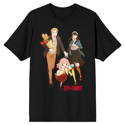 Spy X Family Forger Facial Expressions Crew Neck Short Sleeve Men's Black T-shirt
