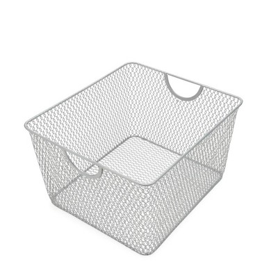 YBM Home Silver Mesh Open Storage Bins