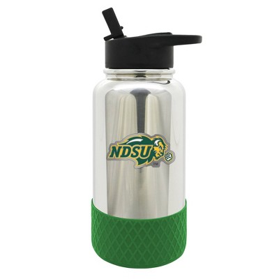 NCAA North Dakota State Bison 32oz Chrome Thirst Hydration Water Bottle: Stainless Steel, Flip-Top Lid