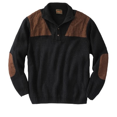 Boulder Creek by KingSize Patch Sweater With Mock Neck