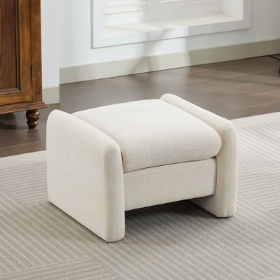 Hyleory Chenille Velvet Oversized Comfort Ottoman for Bedroom, Living Room, Nursing Room