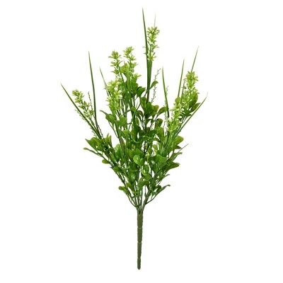 Vickerman 16" Artificial UV Coated Green Butterfly Bush 2/pk