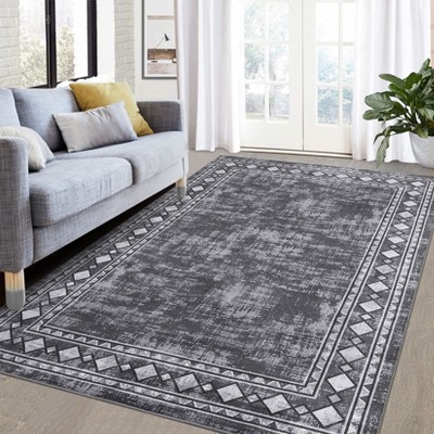 Machine Washable Area Rug Modern Carpet Non-Slip Rug