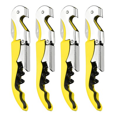 Unique Bargains Double Hinged Wine Bottle Openers with Foil Cutter 5" 4 Pcs