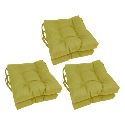 Blazing Needles, 16-inch Spun Polyester Solid Outdoor Square Tufted Chair Cushions (Set of 6)