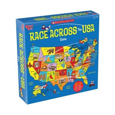 University Games Race Across the USA Scholastic Board Game: Educational Focus Geography, 2-4 Players, 30-Minute Play