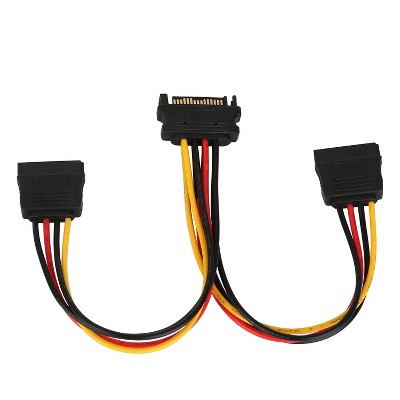 iMountek"15 Pin Y Splitter Cable Adapter Male to Female Converter for SATA Hard Drive Power Connection"Black