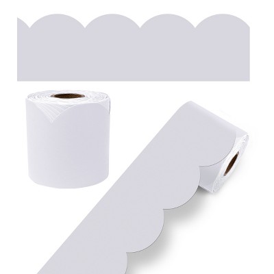 Carson Dellosa Education 65' Whisper Gray Rolled Scalloped Bulletin Board Borders (1 roll)