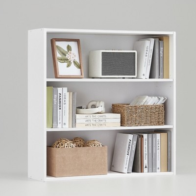 Spacious 3-Tier Bookshelf, 31.5 Inches Wide, Open Bookcase with Adjustable Storage Shelves - Floor Standing Unit