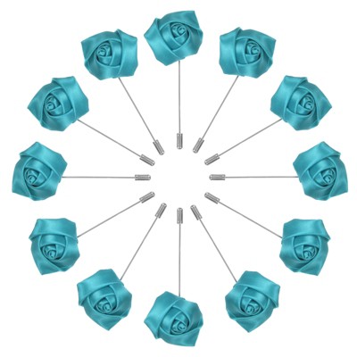 Unique Bargains Wedding Rose Men Suit Boutonnieres Lapel Pin 12 Pcs