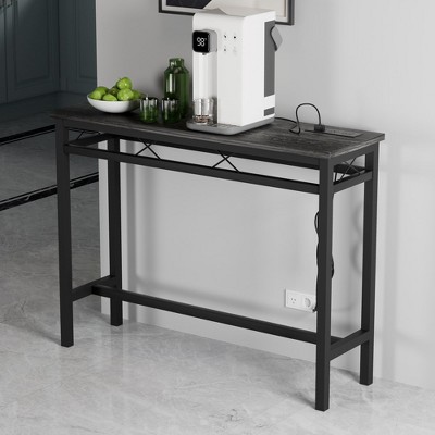 VECELO Narrow Sofa / Console Table with Charging Station & Power Outlet and USB Ports