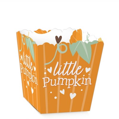 Big Dot of Happiness Little Pumpkin - Party Mini Favor Boxes - Fall Birthday Party or Baby Shower Treat Candy Boxes - Set of 12