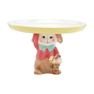 Mr. Cottontail Easter Ceramic Bunny Cake Plate