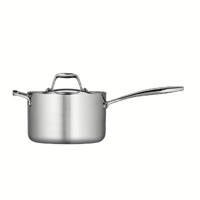 Tramontina Gourmet Tri-Ply Clad 4qt Sauce Pan with Lid Silver: Stainless Steel, Dishwasher & Oven Safe, Induction Compatible