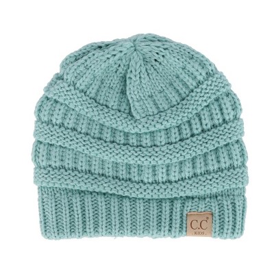 C.C Kids' One Size (2-5) Fuzzy Lined Solid Cable Knit Winter Beanie