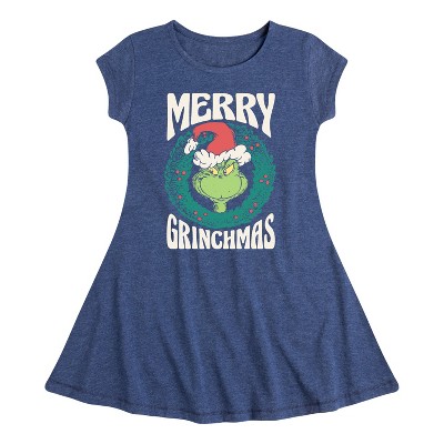 Girls' - Dr. Seuss -  Fit & Flair Cap Sleeve Graphic Dress