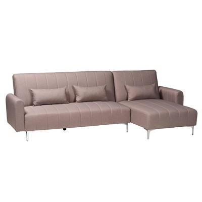Baxton Studio Lanoma Fabric Upholstered Convertible Sleeper Sofa