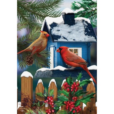 Briarwood Lane Garden Flag 12x18 For Outdoor Snow Day Cardinals Winter For Winter Garden Flag Flags For Outside