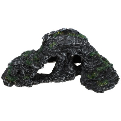 Unique Bargains Resin Tortoise Rock Turtle Basking Platform 11.7"x6"x4.3" Black Green 1 Pcs