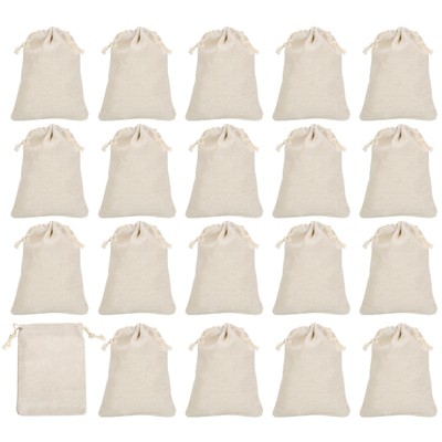 Unique Bargains Durable Large Capacity Coin Sacks Bag with Drawstring 20 Pcs