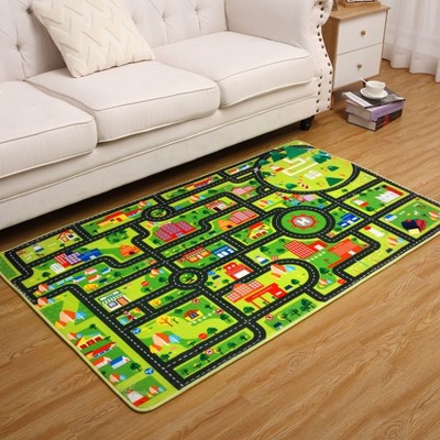 Kids Playmat City Traffic Road Area Rug Mat Educational City Life Carpet for Bedroom Playroom Classroom