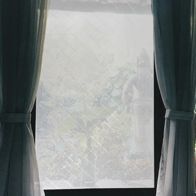 Unique Bargains Diagonal Pattern Window Privacy Film 39.37"L x 17.72"W Clear 1 Pc
