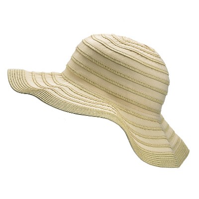 Womens Wide Brim Straw Embellished Floppy Hat, Stylish UV Sun Protection Beach Travel Hats - Tirrinia