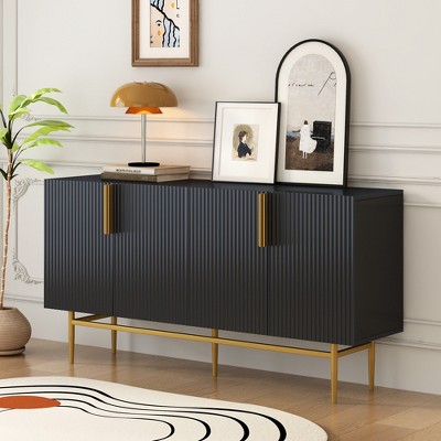 Modern Sideboard, Buffet Cabinet with Metal handles & Legs-ModernLuxe