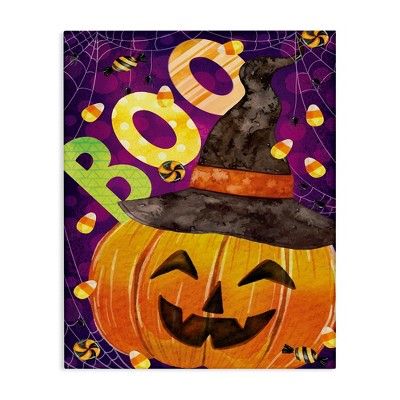Stupell Industries Boo Jack-o-Lantern Halloween Candy Canvas Art