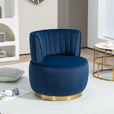 CAVINAS Teddy Fabric Cuddle Barrel Swivel Accent Chair with Mid-Height Back,Upholstered Swivel Living Room Chairs,Reading Chairs for Living Room