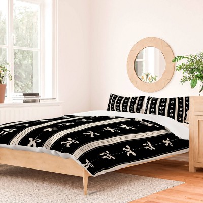 Deny Designs Marufemia Coquette Bows Black and White Duvet and Sham Set