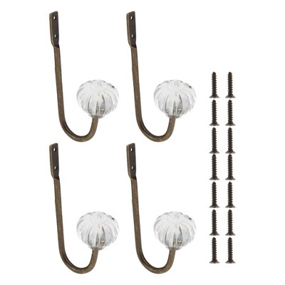 Unique Bargains Vintage Clothes Hooks 3.35"x1.77"x1.06" Bronze Tone 4 Pcs
