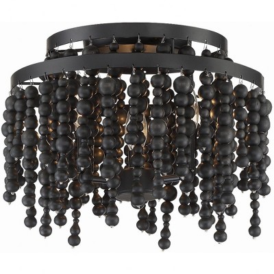 Crystorama Lighting Poppy 3 - Light Flush Mount in  Matte Black