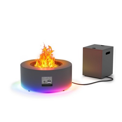 Evita Propane Fire Pit with Propane Tank, Glass Stone and Rain Cover Suitable for Outdoor Living-30*30*12.8 Inch
