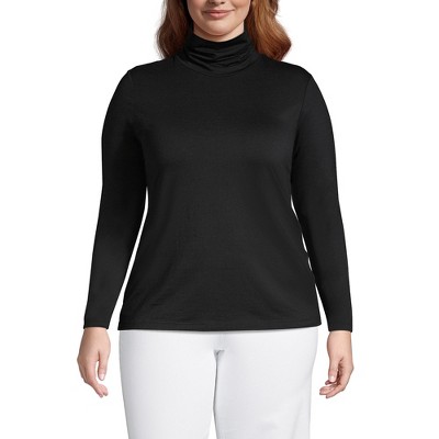 Lands' End Women's Lightweight Jersey Skimming Long Sleeve Turtleneck
