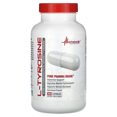 Metabolic Nutrition L-Tyrosine, 90 Capsules, 500mg, Supports Mental Alertness & Focus
