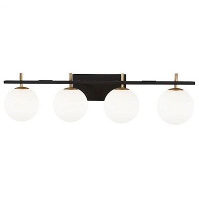 Dainolite Vivaldi 4 - Light Vanity in  Matte Black/Aged Brass