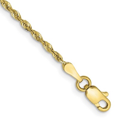 Black Bow Jewelry 1.85mm 10k Yellow Gold D/C Quadruple Rope Chain Bracelet