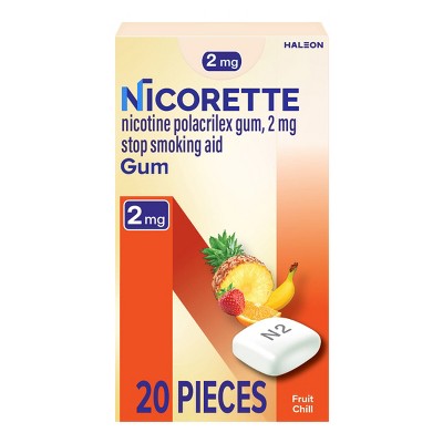 Nicorette 2mg Gum Stop Smoking Aid - Fruit Chill