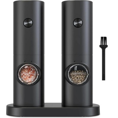MOVSSOU Salt and Pepper Grinder Set Adjustable Coarseness Automatic Battery Powered